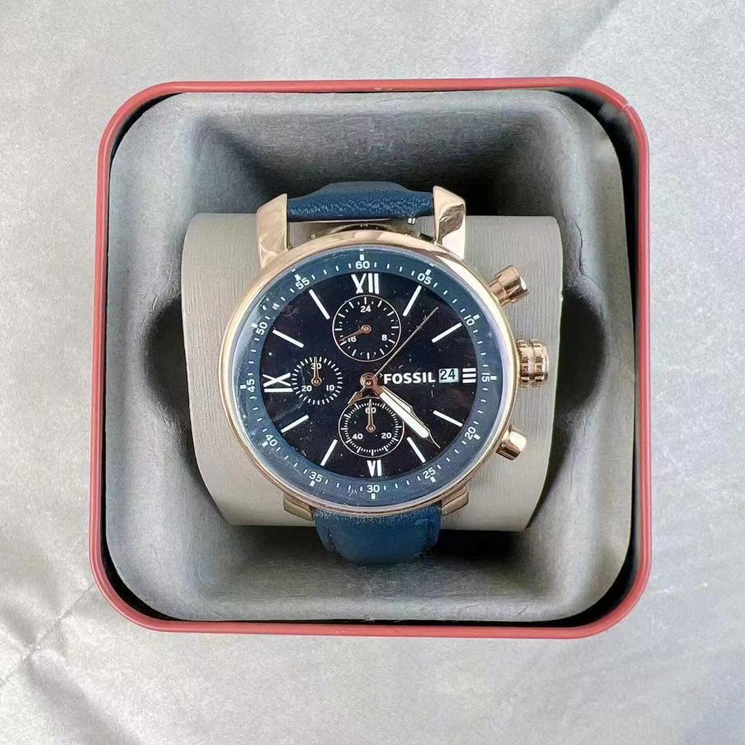 Fossil BQ1704 Rhett Chronograph Navy Leather Watch Fossil BQ1704 Rhett Chronograph Navy Leather Watch